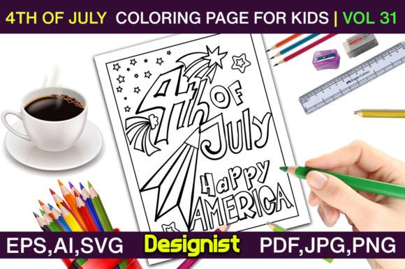 4th of July Coloring Page for Kids Vo-31