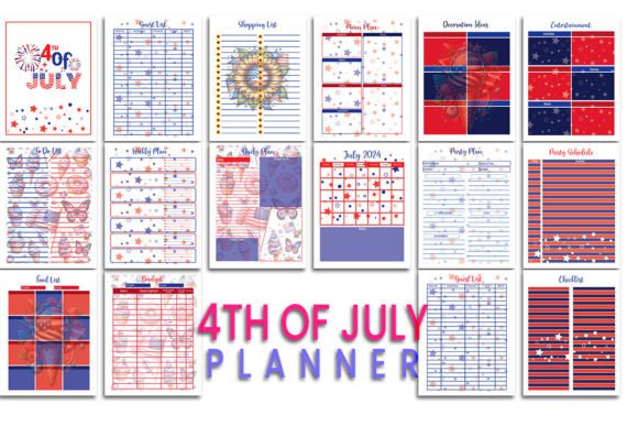 4th of July Planner: Graphics for Kdp Interiors