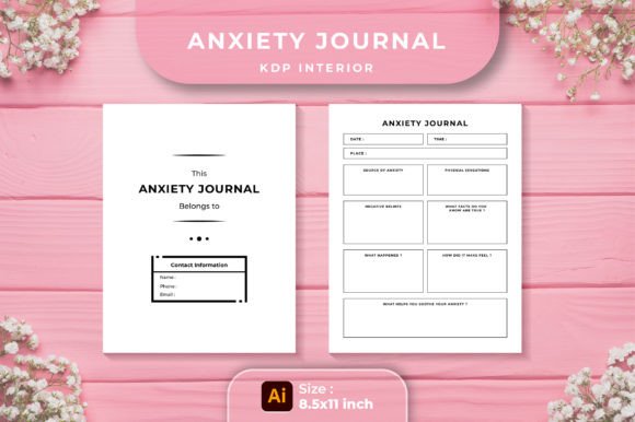 Anxiety Journal KDP Interior Graphics