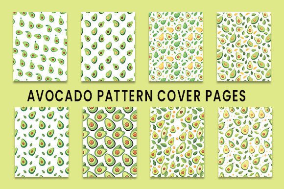 Avocado Pattern Cover Pages: Graphics for KDP Interiors