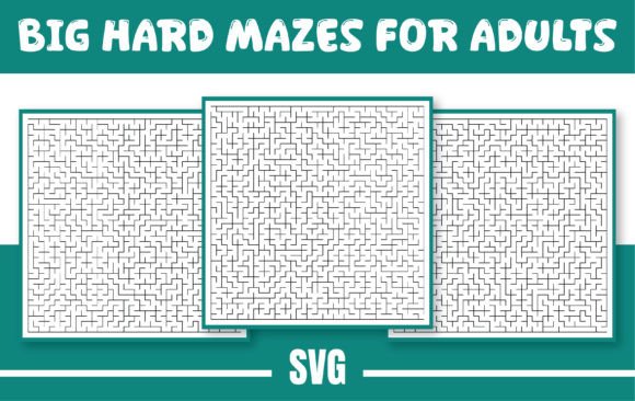 Big Hard SVG Mazes for Adults