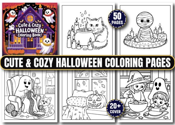 Cute and Cozy Halloween Coloring Pages