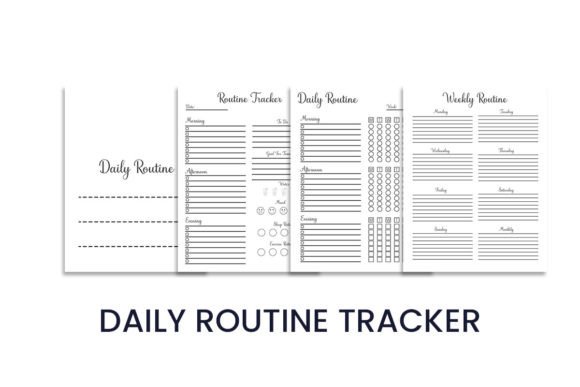Daily Routine Tracker: Graphics for Kdp Interiors