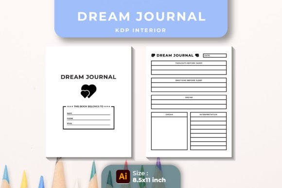 Dream Journal KDP Interior Graphics