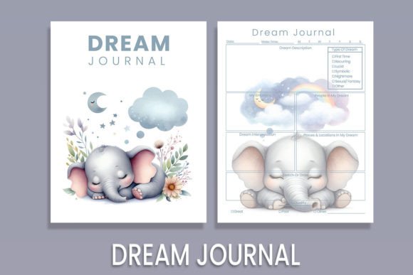 Dream Journal Sleep Tracker Graphics for KDP Interiors