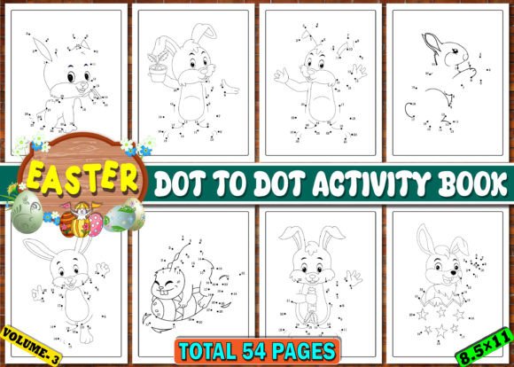 Easter Dot to Dot Activity Book Vol-3: Graphics for KDP Interiors