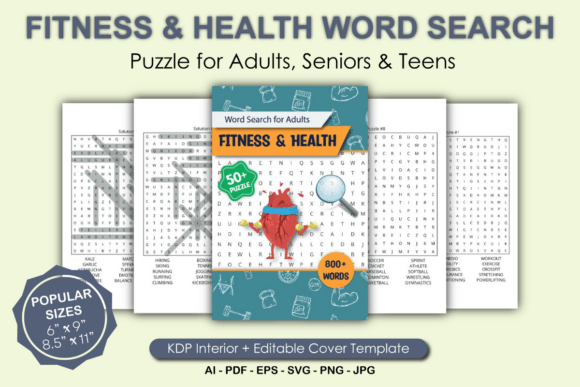 Fitness and Health Word Search Puzzle