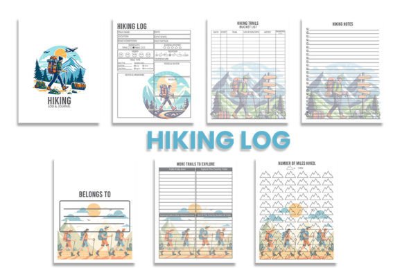 Hiking Log Graphics for KDP Interiors