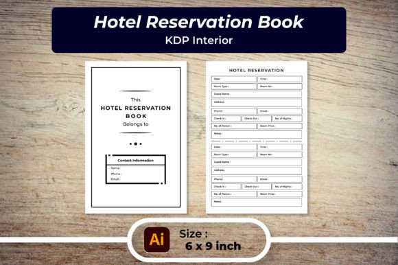 Hotel Reservation Book KDP Interior Graphics