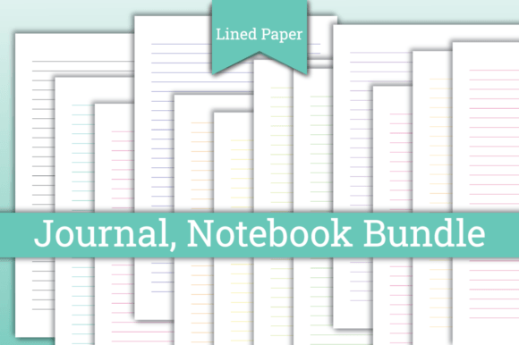 Journal, Notebook Lined Paper Bundle: Graphics for KDP Interiors