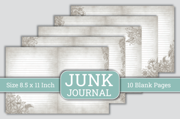 Junk Journal Lined Paper Bundle: Graphics for KDP Interiors