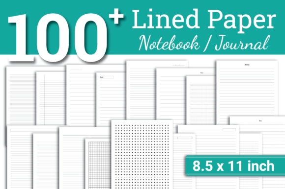 Lined Paper Bundle Journal Notebook Graphics for KDP Interiors