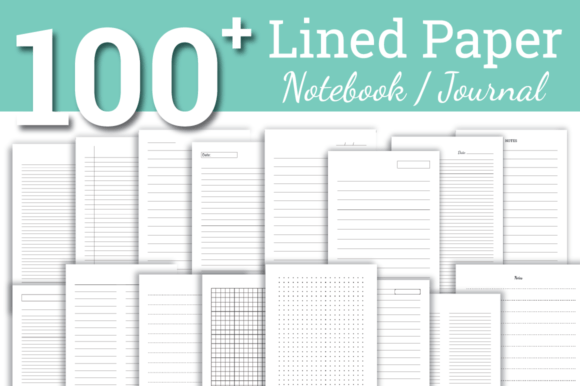 Lined Paper Bundle Notebook Journal Graphics for KDP Interiors