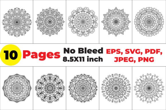 Ornamental Mandala Line Art: Graphics & Coloring Pages