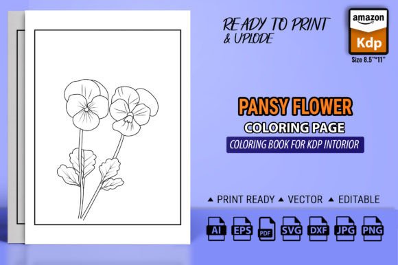 Pansy Flower Outline Drawing: Graphics & Coloring Pages