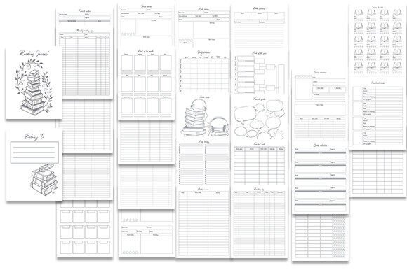 Reading Journal: KDP Interiors Graphics