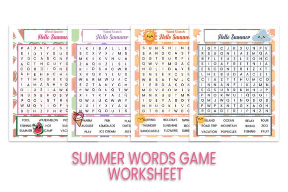 Summer Word Search Puzzle: Graphics for KDP Interiors & Creative Sellers