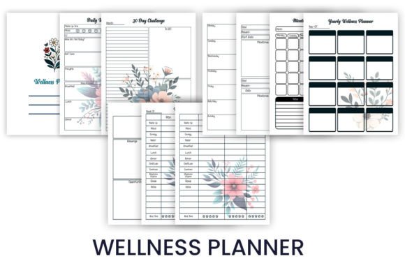 Wellness Planner Graphics for Kdp Interiors