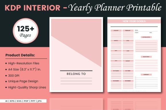 Yearly Planner: Graphics for KDP Interiors
